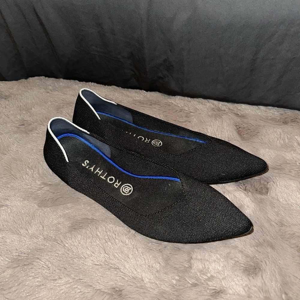 Rothy's Black Pointed Toe Flats